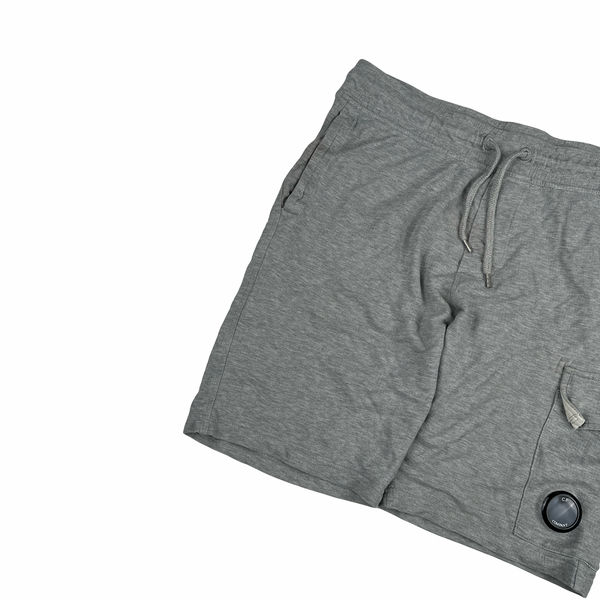 CP Company Grey Cotton Lens Viewer Shorts - Medium