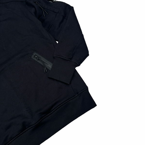 CP Company Black Quarter Zip Pullover Lens View Jumper - Large