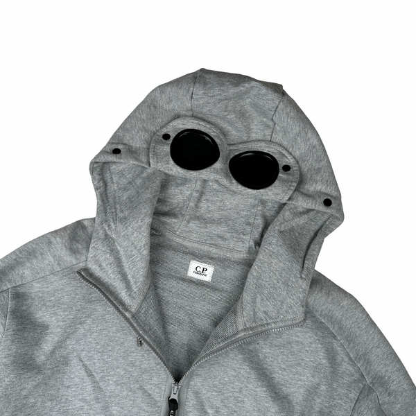 CP Company Grey Cotton Goggle Hoodie - Small