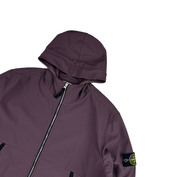 Stone Island 2021 Plum Soft Shell e-Dye Hooded Jacket - XXL