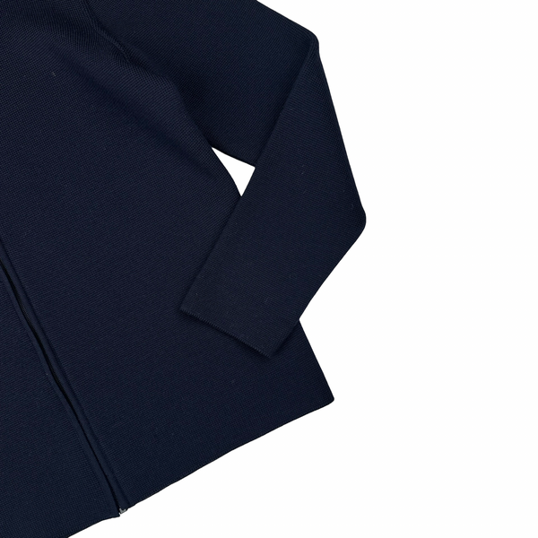 Prada Navy Wool Zipped Tab Knit Jumper - 3XL