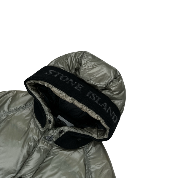 Stone Island Grey Pertex Quantum Y Down Puffer Jacket - Medium
