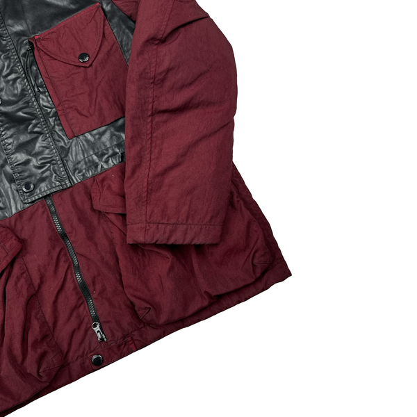 CP Company Red Quartz Quilted Paneled Goggle Jacket - Medium