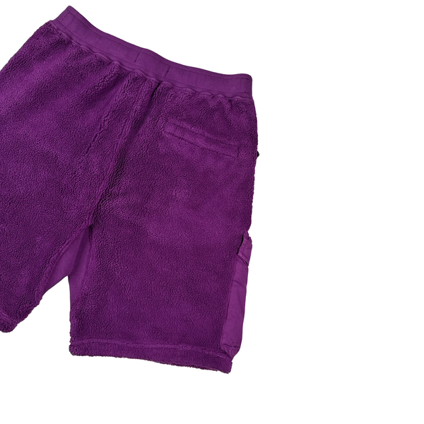 Stone Island 2021 Purple Teddy Fleece Cargo Shorts - Small - Large
