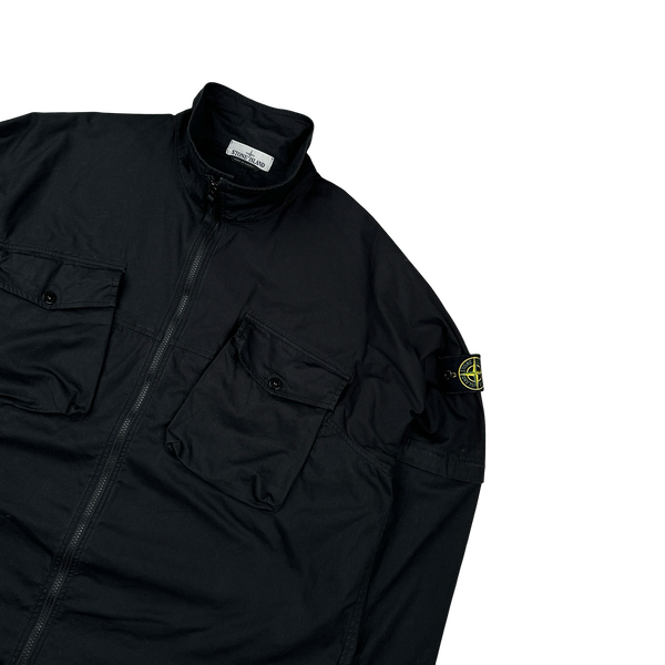 Stone Island 2019 Black Cotton High Neck Overshirt - 3XL