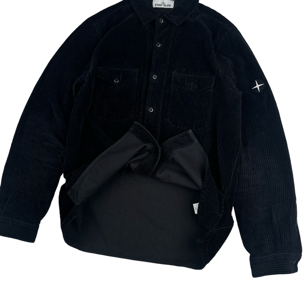 Stone Island 2020 Black Jumbo Corduroy Shirt - Large