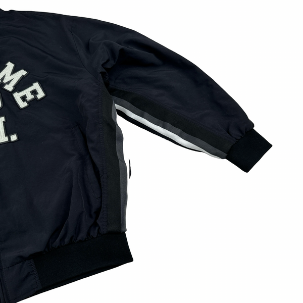 Supreme Navy Cotton Lined Nylon Athlete Hoodie - Medium