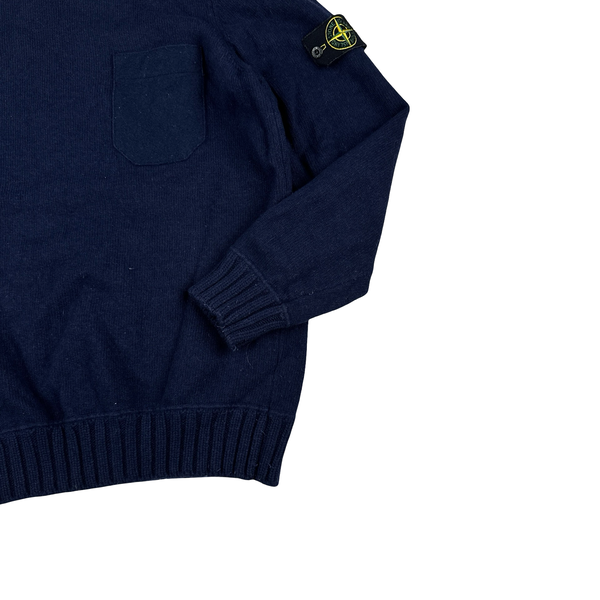 Stone Island 2017 Navy Wool Crewneck - XXL