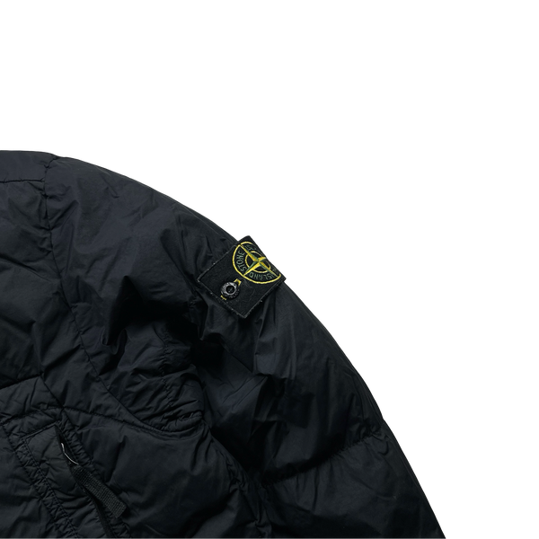 Stone Island 2020 Black Crinkle Reps Puffer Jacket - Medium