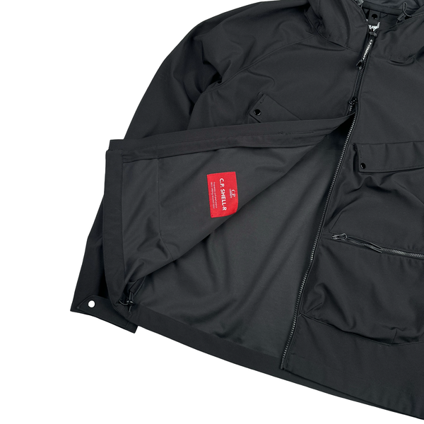 CP Company Black Shell R Google Multi Pocket Zipped Jacket - XL