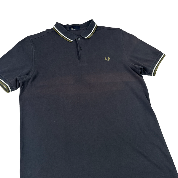 Fred Perry Black Short Sleeve Polo Shirt - Large