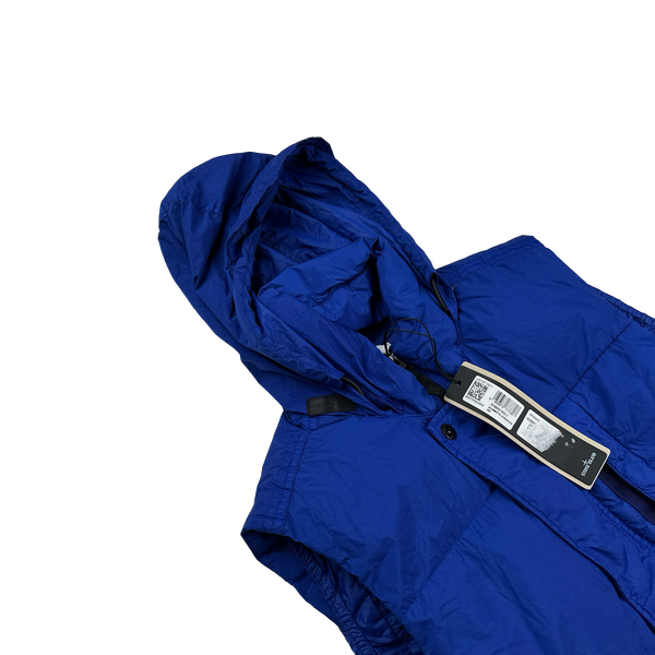 Stone Island 2023 Blue Crinkle Reps R-NY Down Gilet - Small