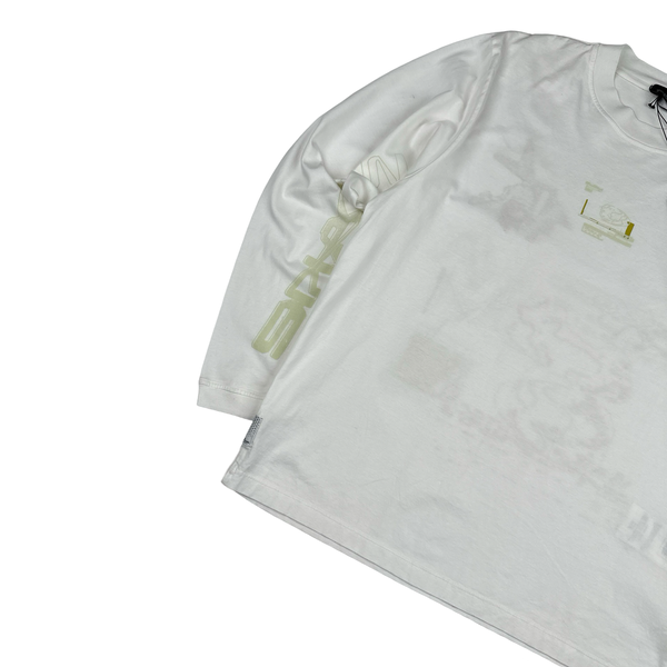 Stone Island 2022 Shadow Project Graphic Print White Long Sleeve T Shirt - Large