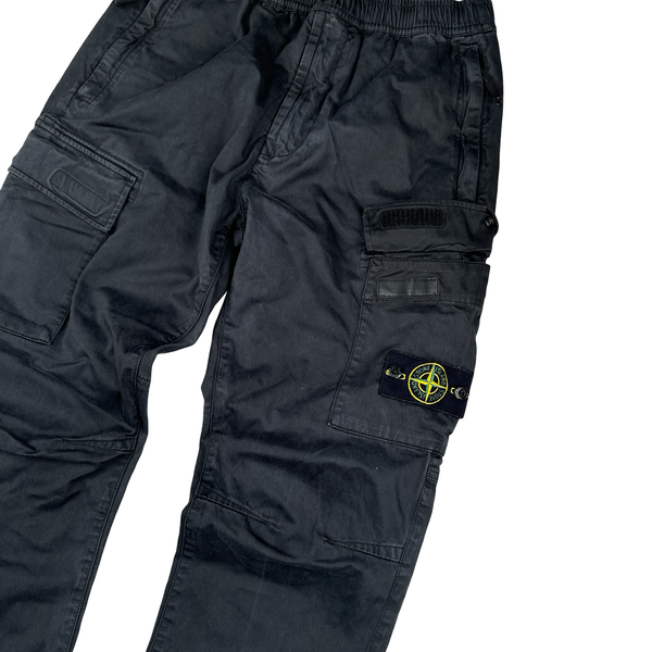 Stone Island 2021 Black RE T Cargo Trousers - Medium