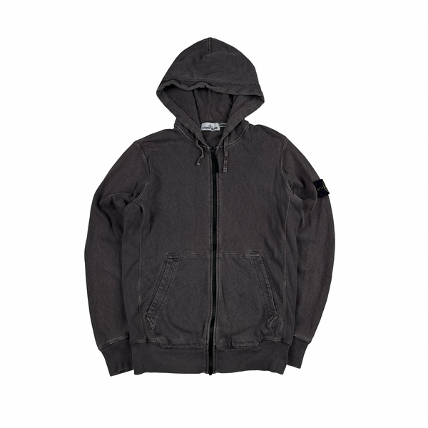 Stone Island 2017 Grey Zip Up Cotton Hoodie - Large