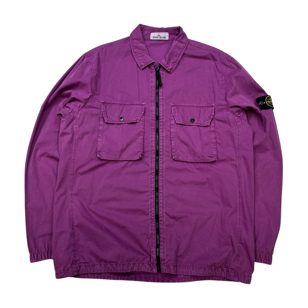 Stone Island 2021 Purple Cotton Overshirt - XXL