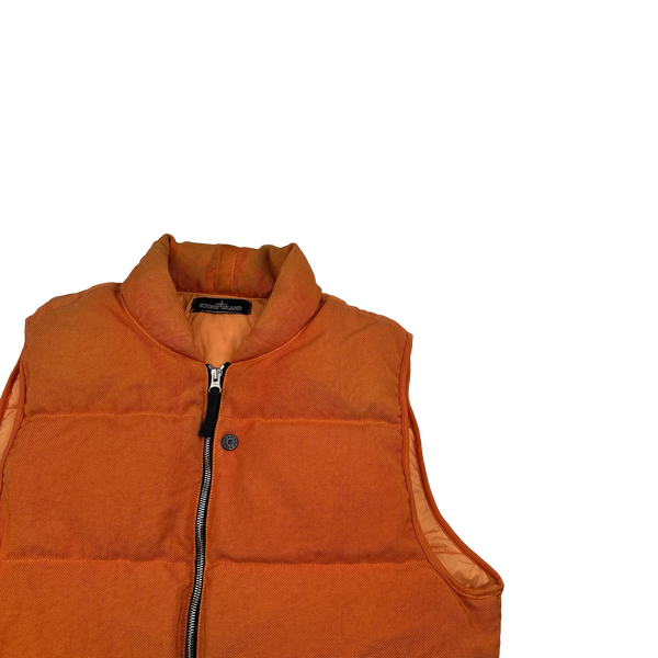 Stone Island 2015 Orange Down Filled Shadow Project Body Warmer - Large