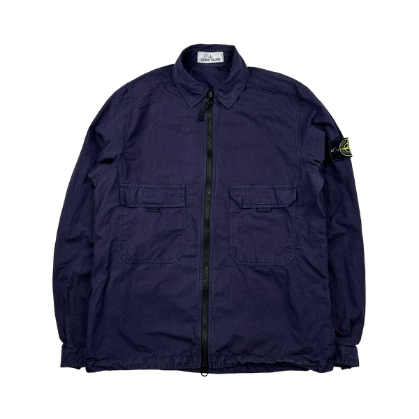 Stone Island 2018 Purple Cotton Zipped Overshirt - Medium