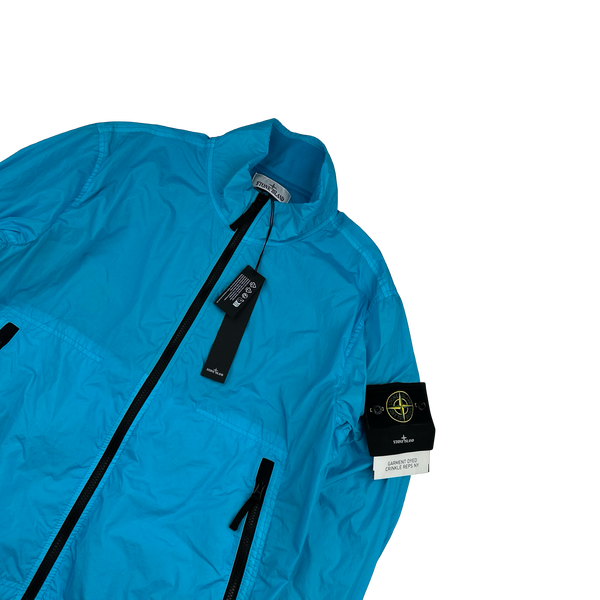Stone Island 2023 Aqua Garment Dyed Crinkle Reps Jacket - Large