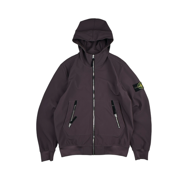 Stone Island 2021 Plum Soft Shell e-Dye Hooded Jacket - Medium