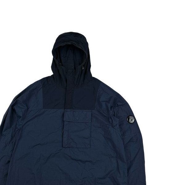 CP Company Navy Nylon Blend Hooded Smock - Large