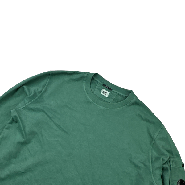 CP Company Green Cotton Crewneck Jumper - Large