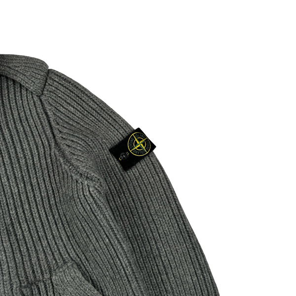 Stone Island 2008 Wool Grey Buttoned Cardigan Jumper - Large