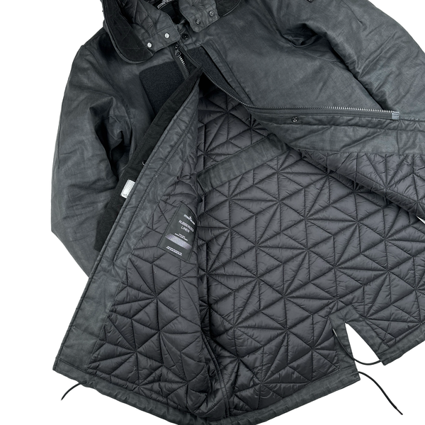 Stone Island Shadow Rubberized Linen Parka Jacket - Medium