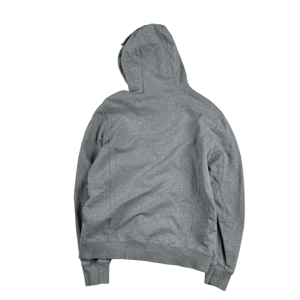 CP Company Grey Goggle Cotton Zip Up Hoodie - Large