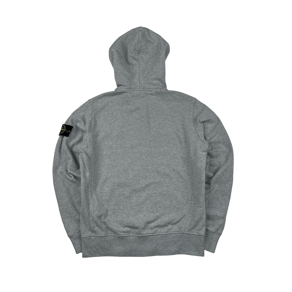 Stone Island 2019 Light Grey Zipped Cotton Hoodie - Small