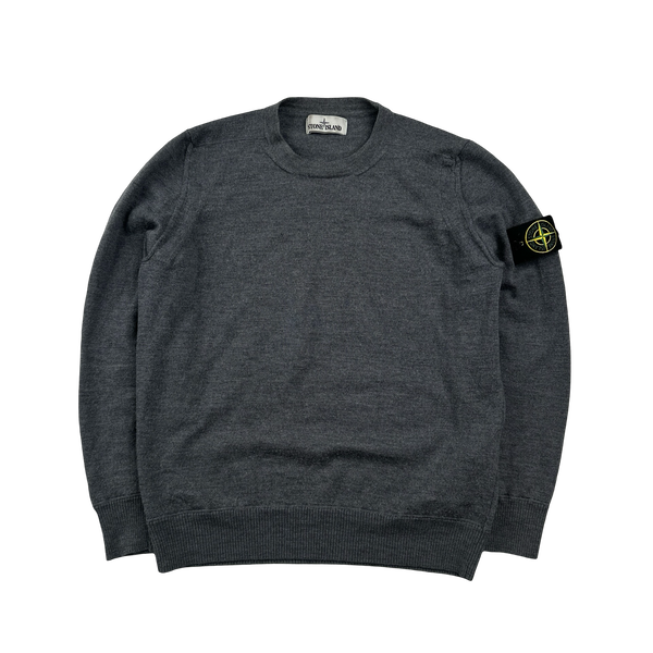 Stone Island 2020 Grey Merino Wool Crewneck Jumper - Large