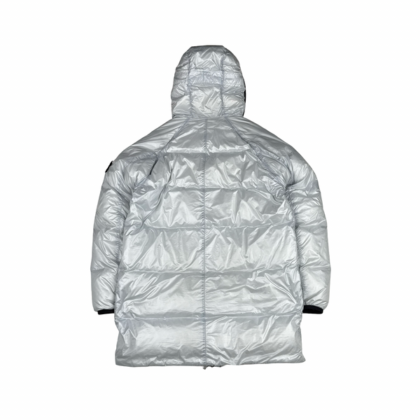 Stone Island 2018 White Pertex Quantum Y Down Long Puffer - Small