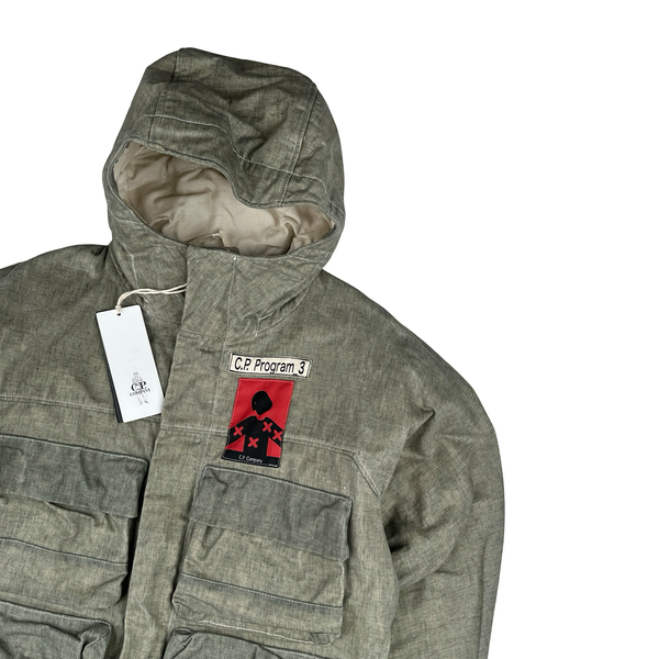 CP Company Melange Light Waxed Cotton Seed 3 Multi Pocket Jacket - XS