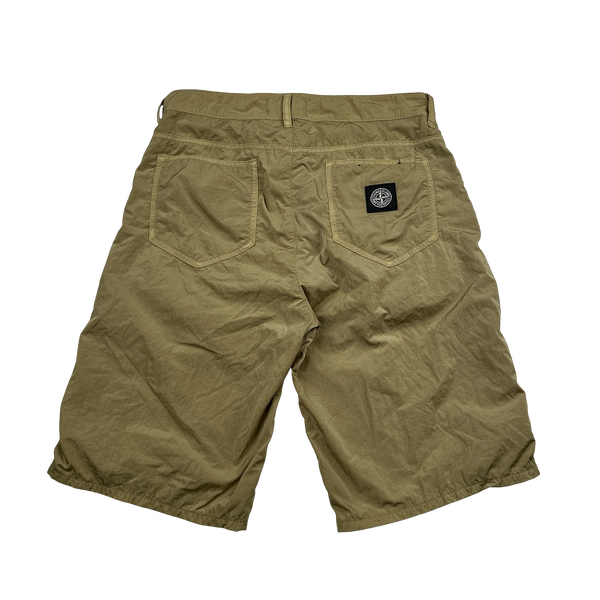 Stone Island 2020 Gold Nylon Metal Patch Shorts - 28"
