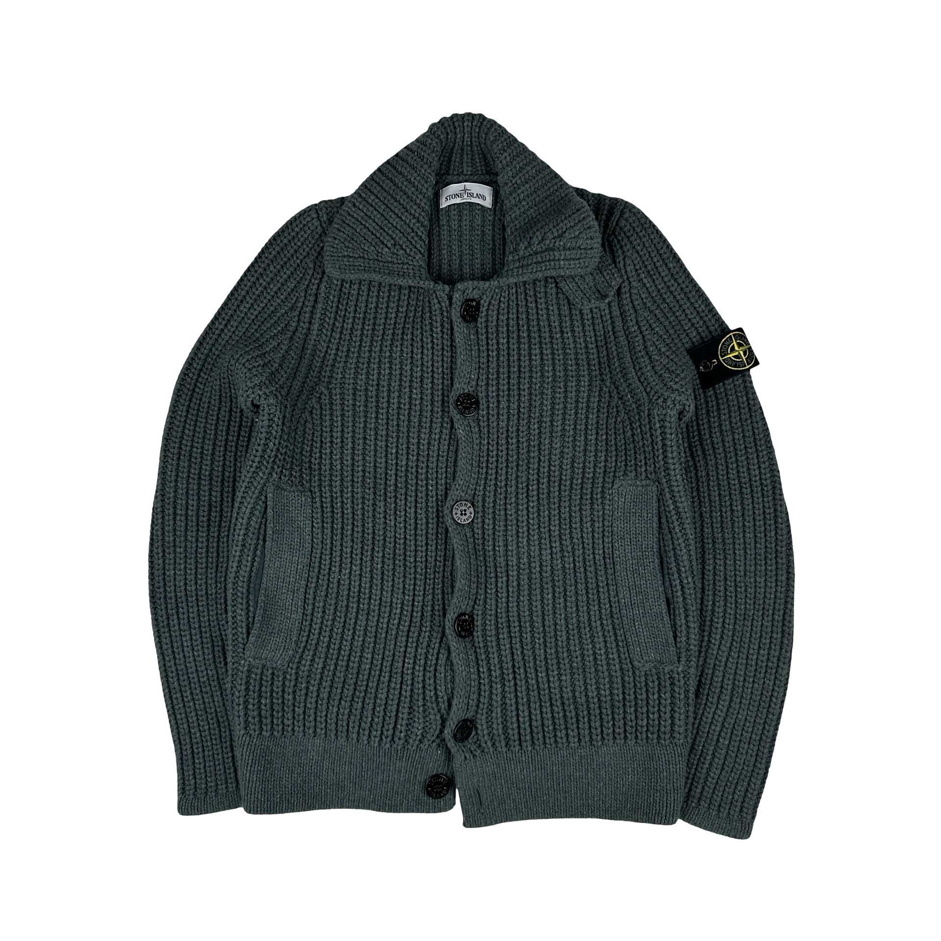 Stone Island Heavyweight Thick Knit Button Up Cardigan- Medium 