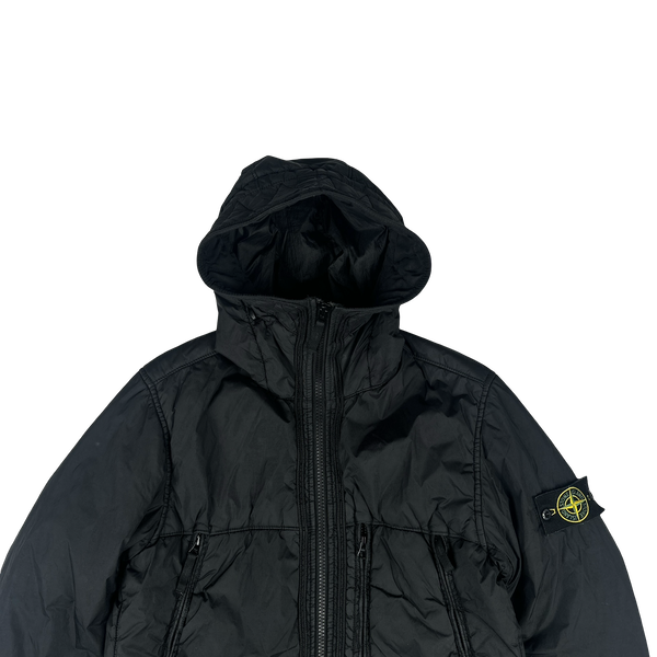 Stone Island 2019 Black Crinkle Reps NY Jacket - Small