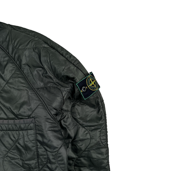 Stone Island 1999 Vintage Khaki Buttoned Quilted Jacket - Large