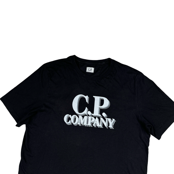 CP Company Cotton Black Spellout T Shirt - Large