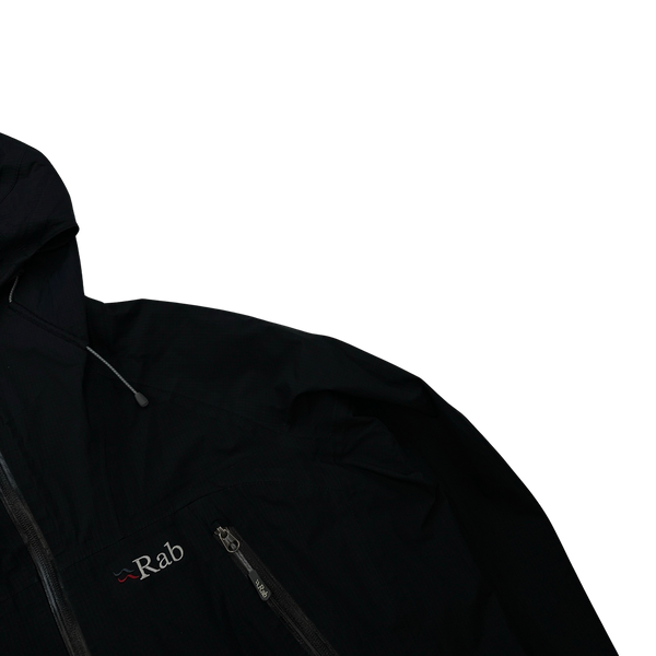 RAB Black Zipped Waterproof Rain Jacket - Medium