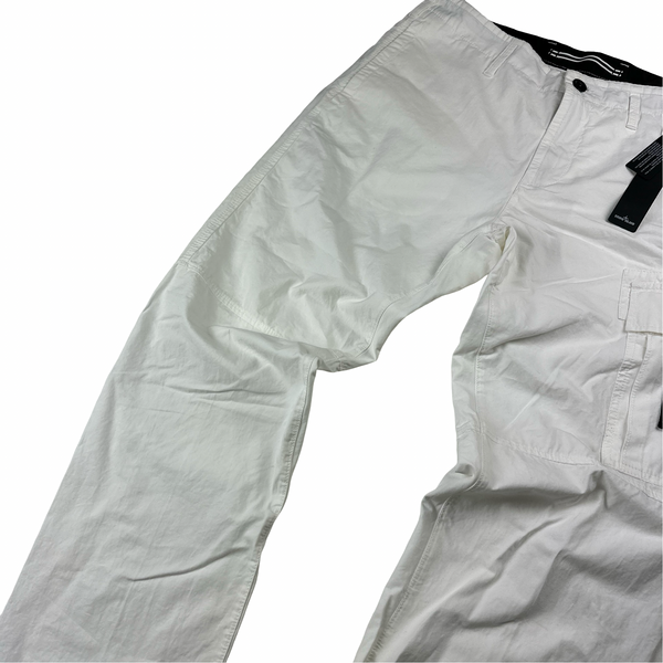 Stone Island 2022 White Slim Fit Cargo Trousers - Medium