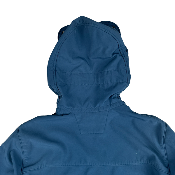 CP Company Blue Fleece Lined Soft Shell Goggle Jacket - Medium