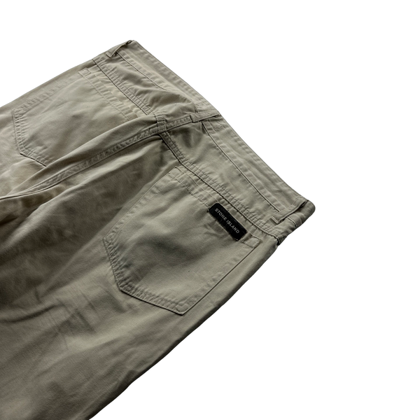 Stone Island Vintage 2000s Beige Spellout Trousers - XXL