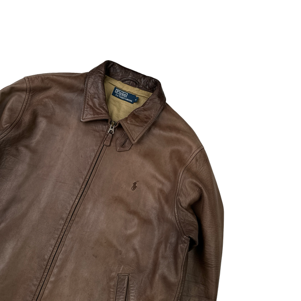 Ralph Lauren Brown Heavyweight Leather Jacket - Medium