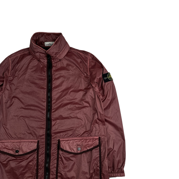 Stone Island 2019 Burgundy Lamy Flock Long Jacket - XL