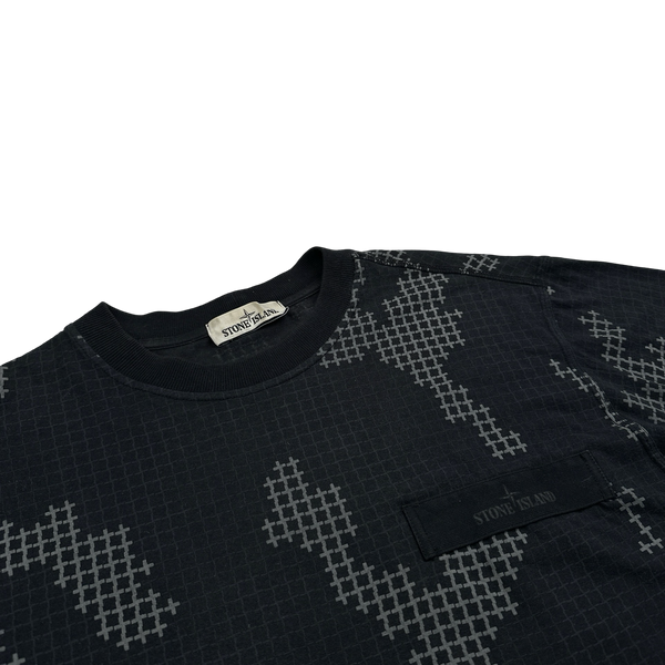 Stone Island 2017 Grid Check Camo Crewneck T Shirt - XL