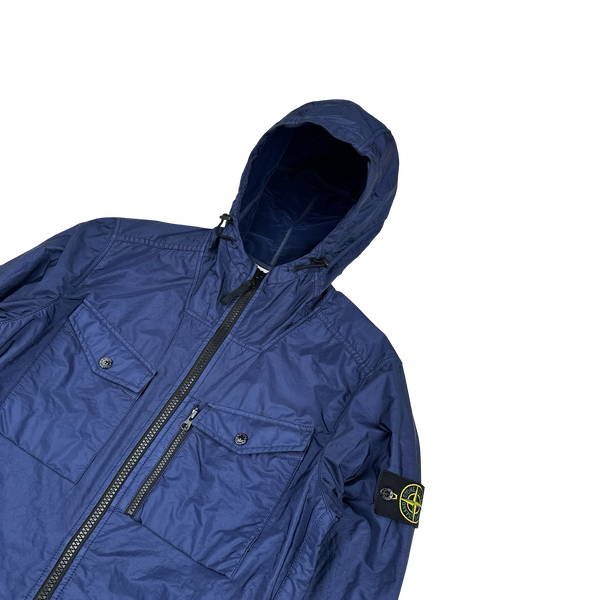 Stone Island 2015 Blue Lamy Flock Velvet Lined Jacket - Medium