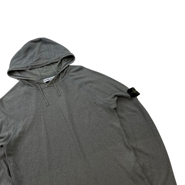 Stone Island Light Grey Hooded Pullover Jumper - Medium