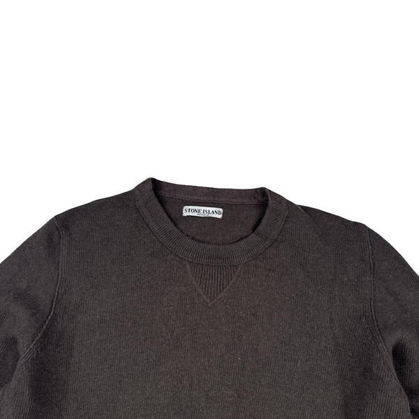 Stone Island 2010 Brown Wool Blend Knit Crewneck Jumper - XXL