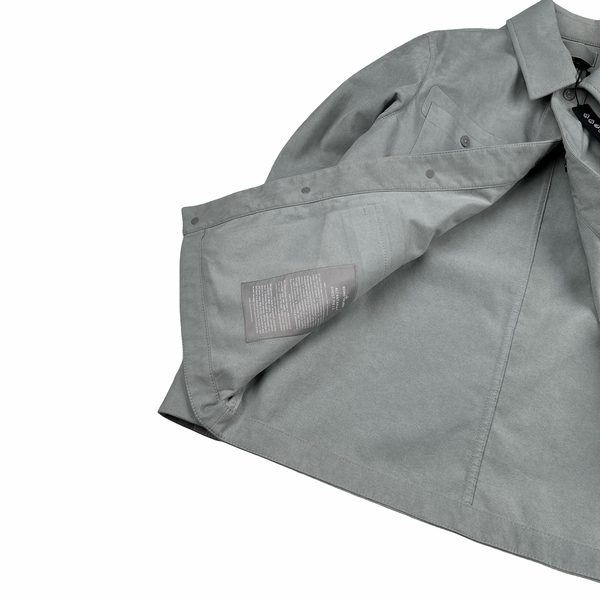 Stone Island 2025 Grey Alcantara Suede Ghost Piece Overshirt Jacket - Medium