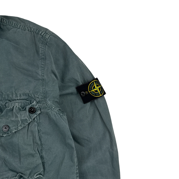 Stone Island 2021 Green Cotton Zipped Overshirt - Medium
